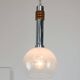 Vintage Italian Chrome and Glass Pendant Lamp