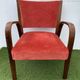 Hugues Steiner armchair, bow-wood model, curved wood and velvet, 1950