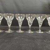 set of 6 antique cut crystal wine glasses in tulip shape from the pres