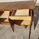 Art deco marquetry 4-door sideboard in walnut from the 1950s