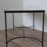 Coffee table in marble and black lacquered metal, 1950
