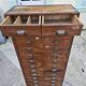 Old workshop cabinet with 28 oak drawers – workshop furniture