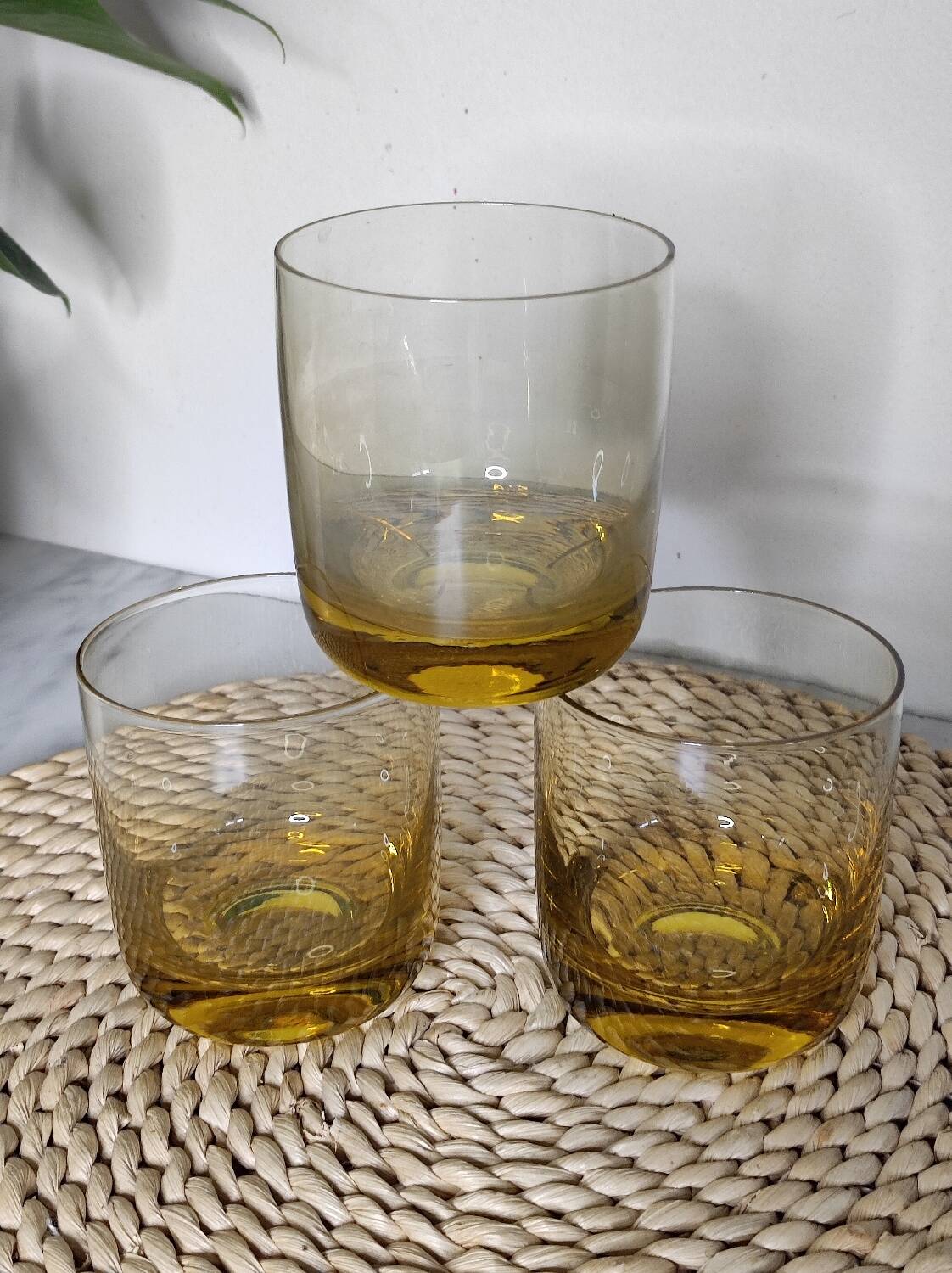 Verres ambré vintage