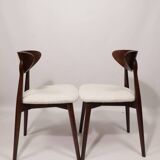 Ensemble de 4 chaises de salle à manger blanc cassé design scandinave