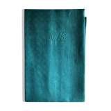 Old damask tablecloth tinted in lagoon blue