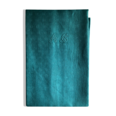 Old damask tablecloth tinted in lagoon blue