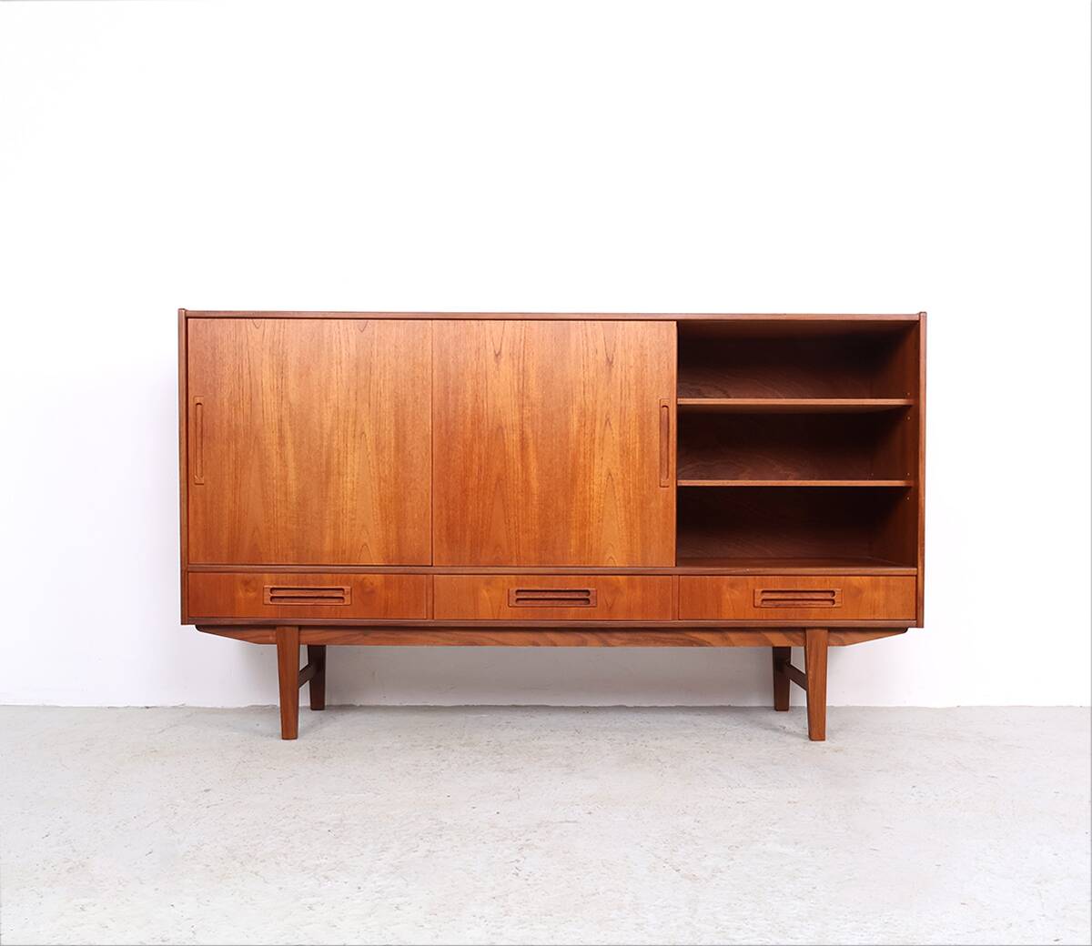 Danish design teak highboard with drawers, 1960s