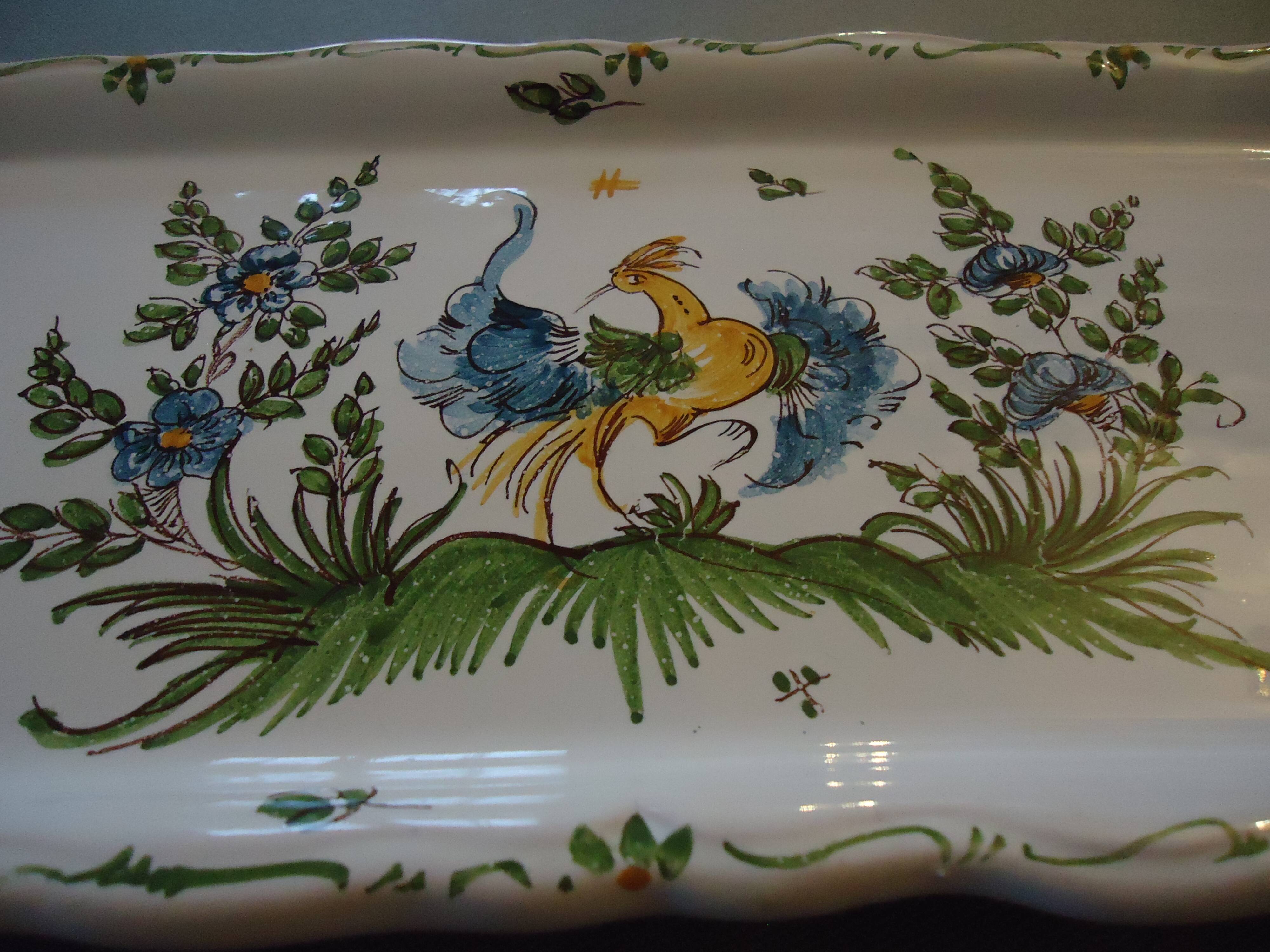 Plat à cake moustiers signé j mathieu