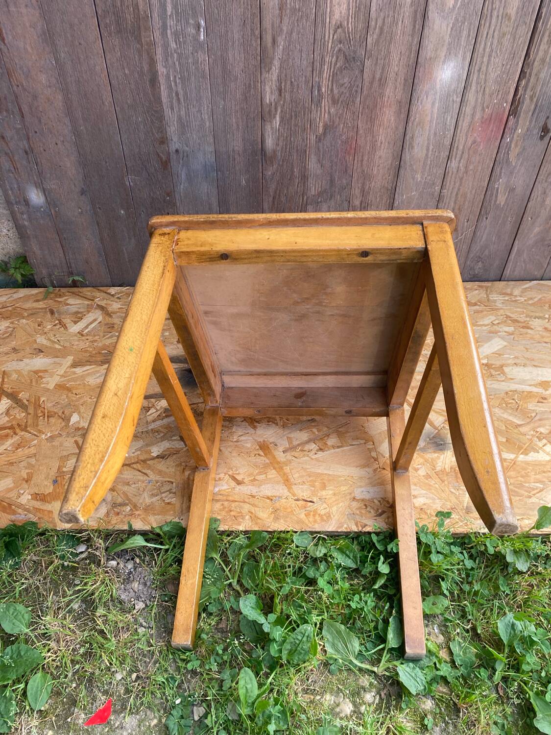 Set of 4 Antique Bistrot Chairs in Baumann Style Wood from the 60s
