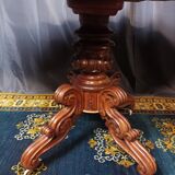 Violin table in mahogany and marble, 19th century
