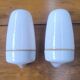 Pair of Bauhaus porcelain and opaline glass wall sconces, 1950