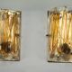 Pair of signed La Murrina thick Murano glass sconces. Italy 1970s.