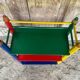 Vintage Coloured Wood Shelf Pencil Design PIERRE SALA Antique Furniture #D