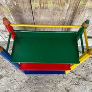 Vintage Coloured Wood Shelf Pencil Design PIERRE SALA Antique Furniture #D