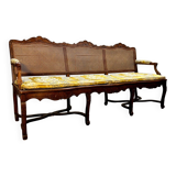 Bench Sofa In Cane Walnut From Regency Period XVIII Eme Century