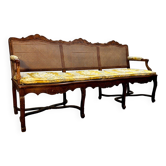 Bench Sofa In Cane Walnut From Regency Period XVIII Eme Century