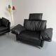 Fauteuil design contemporain Intertime I-Cielo en cuir noir