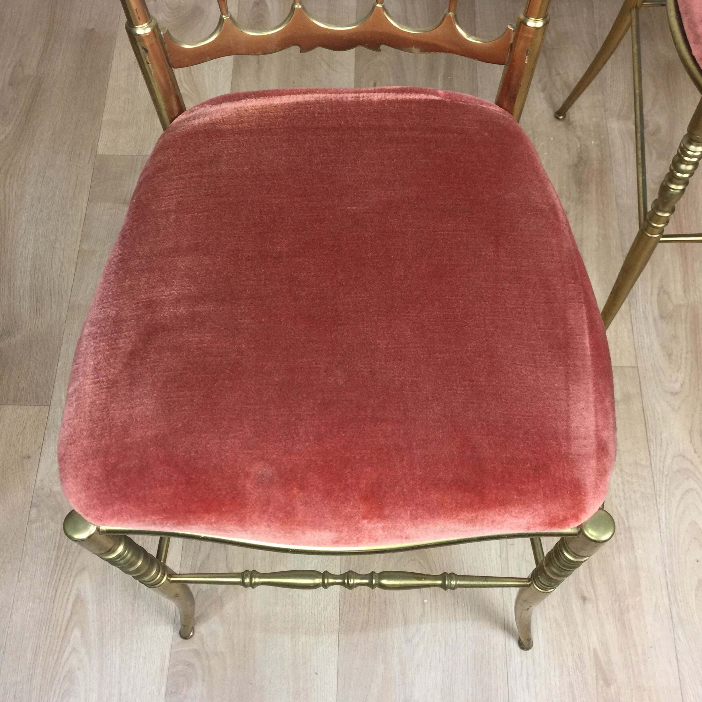 Pair of brass chairs "Chiavari"