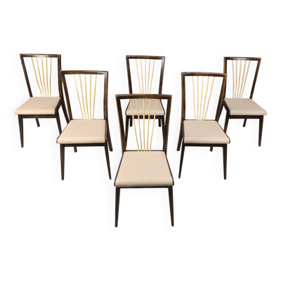 Chaises de salle à manger italiennes du milieu du siècle, années 1950