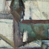 Vintage oil on canvas by S.Ekengren Architectural Landscape at Cadaques