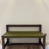 Walnut bench with khaki nylon braiding