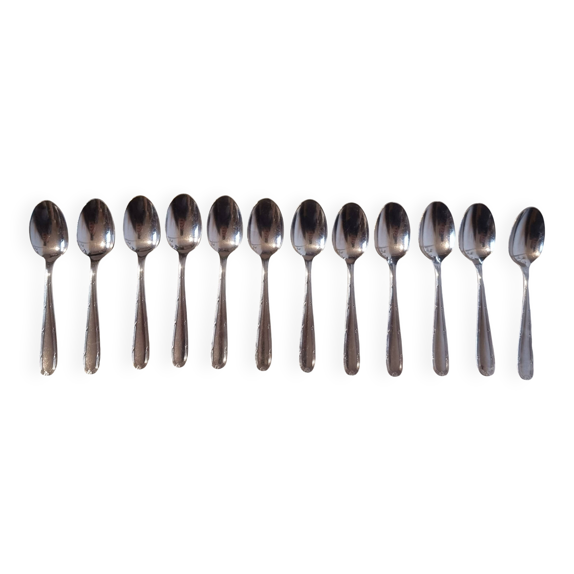 Set of 12 Christofle Alfenide mocha or coffee spoons