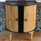 Low cabinet with curtains