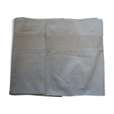 Pair of monogrammed pillowcases