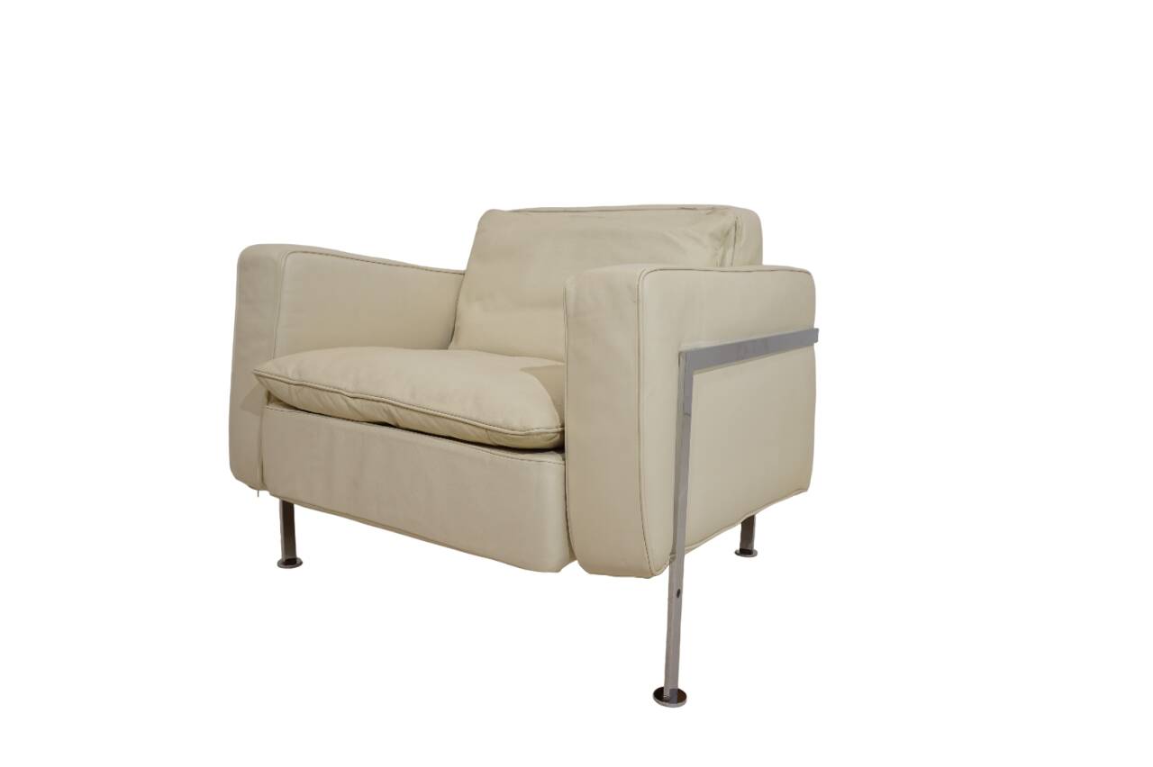 Fauteuil en cuir Robert Haussmann RH 302 pour De Sede/Hans Kaufeld