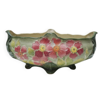 Vintage ceramic planter from St Clément – floral decoration