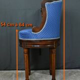 Louis XVI Style Beech Swivel Harpist Chair – Early 20th Century