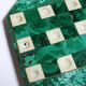 Vintage octagonal solitaire ring in malachite and bakelite from the 1950s-60s