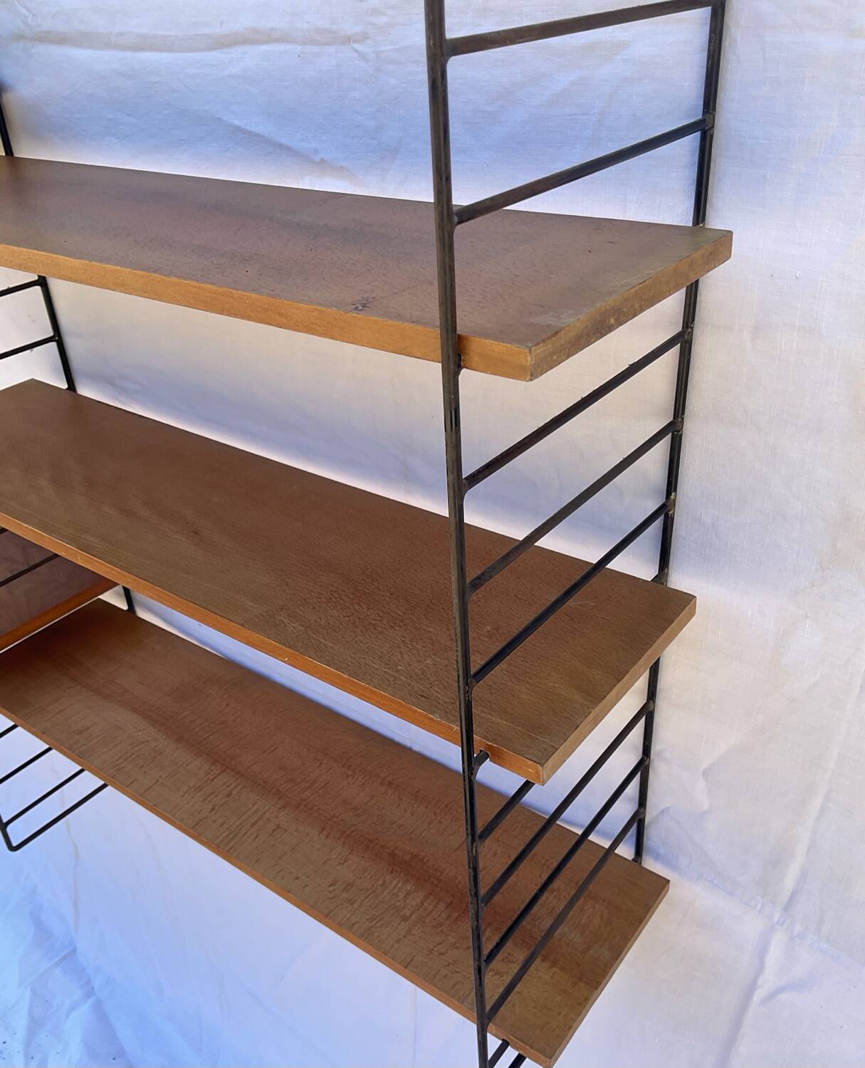 1960s String shelf in teak and metal