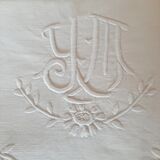 YM linen monogram embroidered sheet