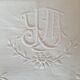 YM linen monogram embroidered sheet