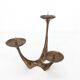 Vintage brutalist bronze candlestick Kunsthaus Kopp 1960s
