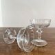 2 antique 19th-century blown glass champagne coupes with flat sides