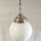 Suspension design Bauhaus globe opaline (diam: 20 cm) - mid 20th century