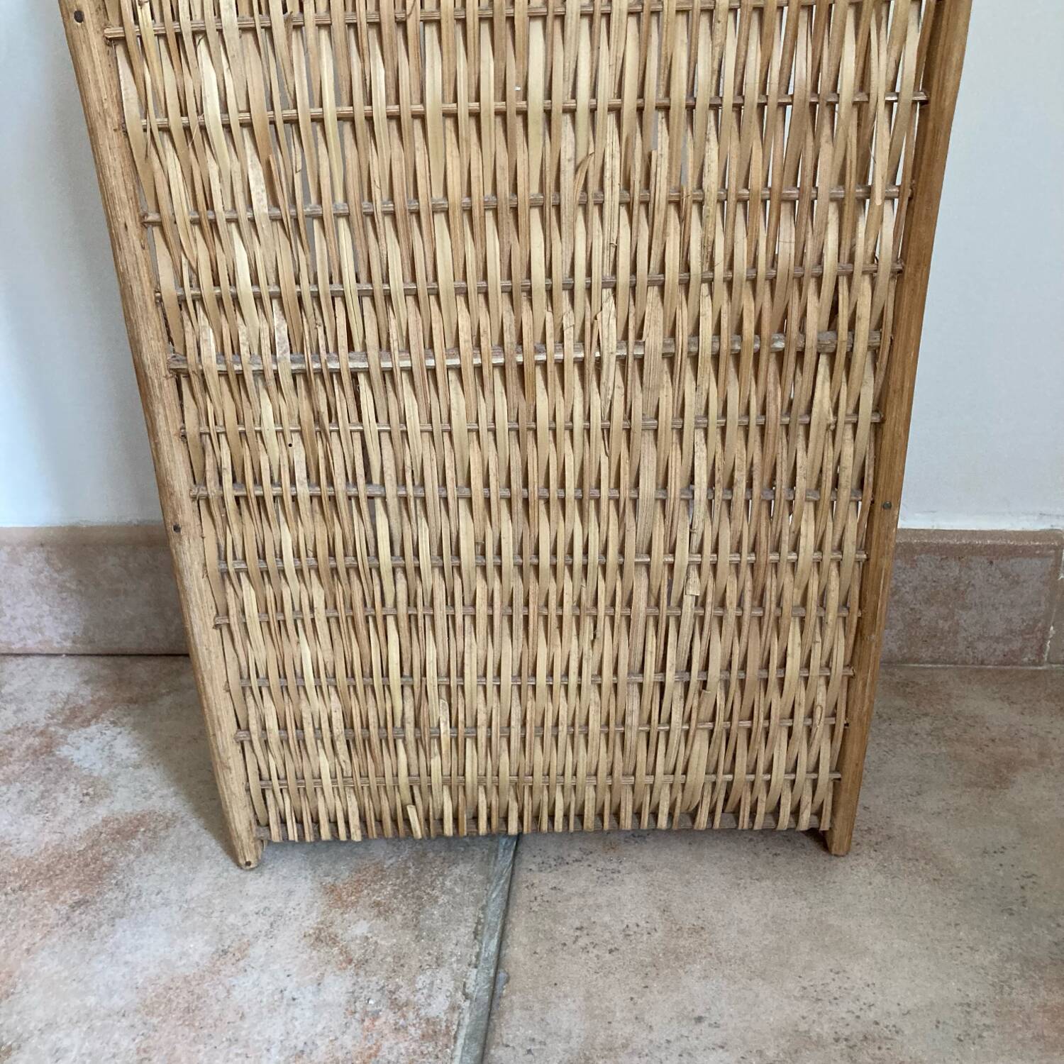 Vintage wicker wall shelf