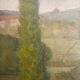 Tableau ancien, double face, paysage bord de Saône, début XX siècle