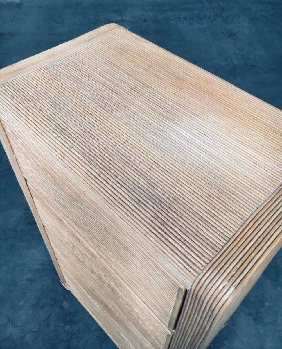 Vintage Rattan High Chest of Drawers, 1980s