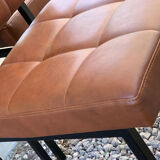 Suite de 5 chauffeuses skaï fauve 1950