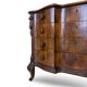 serpentine commode in antique walnut