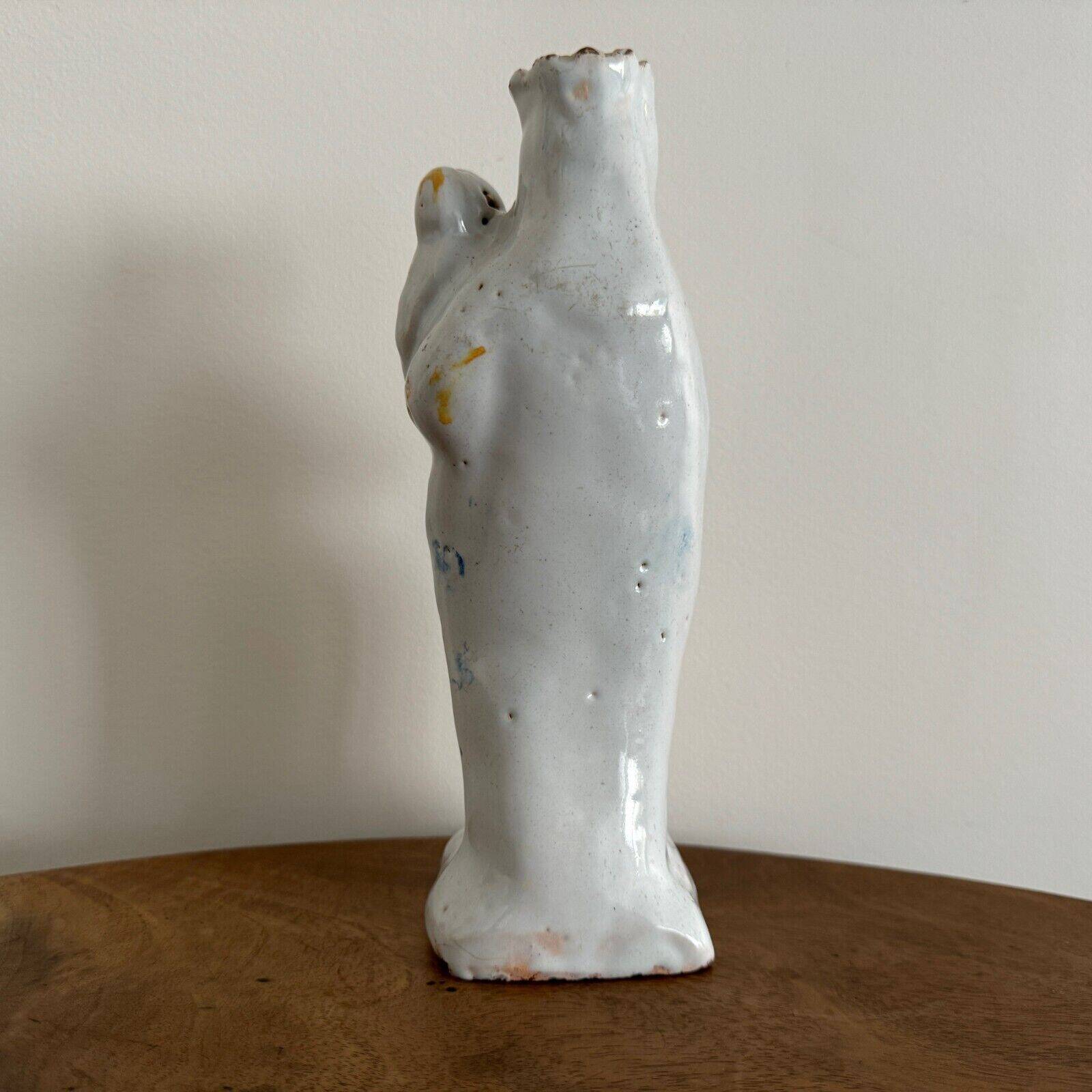 Crowned Virgin Mary in Nevers earthenware, 18th century