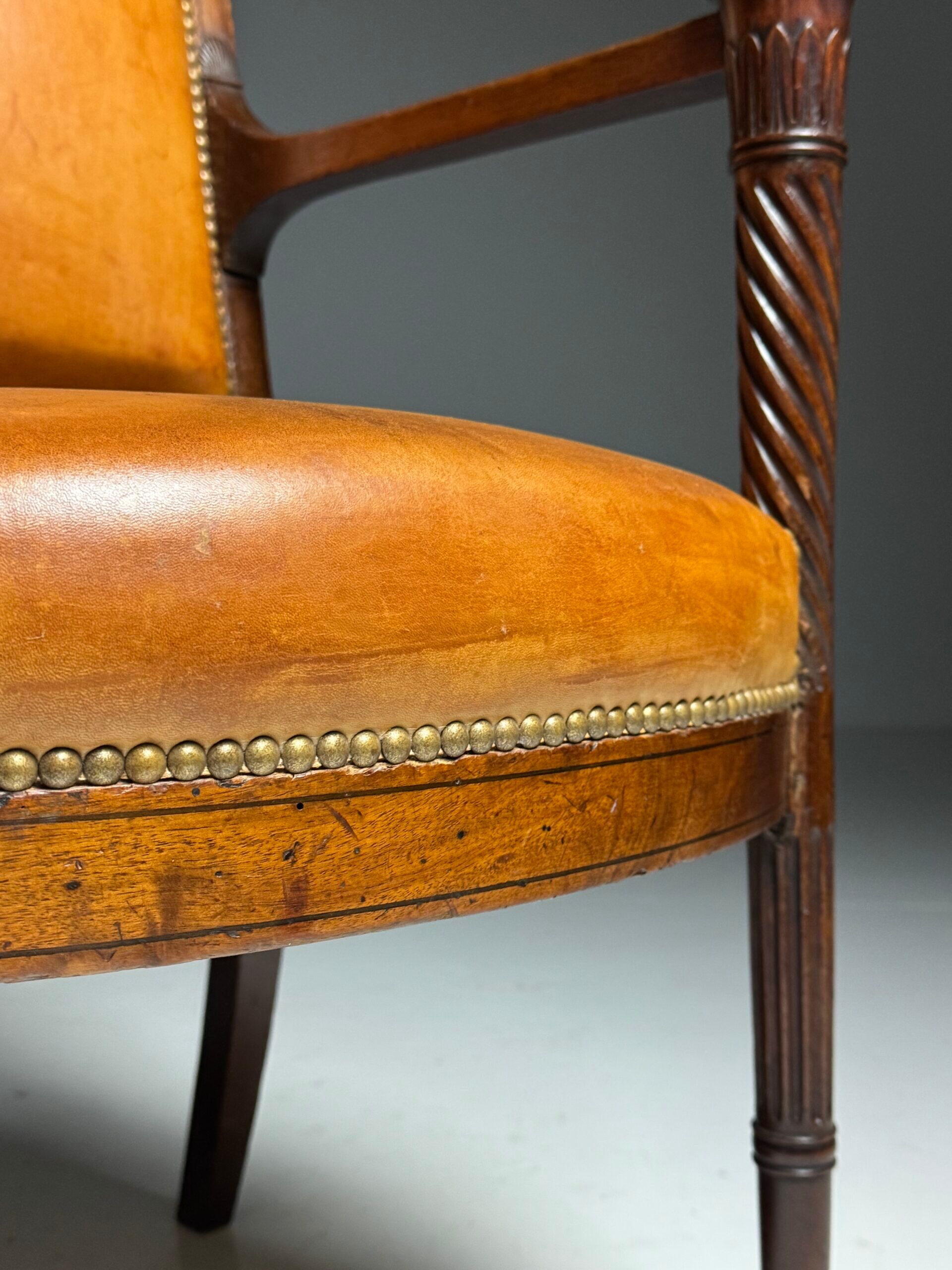 French armchair 19th century leather