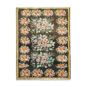 tapis karabage, tapis floral tissé à la main 135x220cm