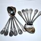 Set of 12 ercuis soup spoons in silver metal - marly rocaille decoration 20.5cm