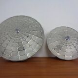 Large German Glass Ceiling Lights, Set of 2, 1960s