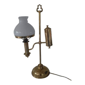 Brass desk globe lamp