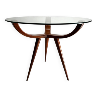 Mid-Century Italian Wooden Coffee Table, Attr. To Melchiorre Bega, Italy, 1950s